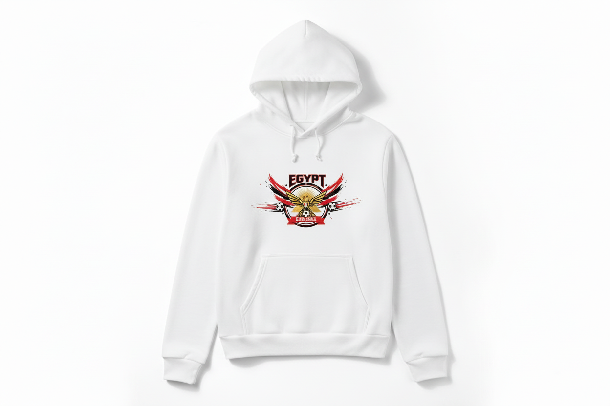 Hoodie blanc Égypte flat