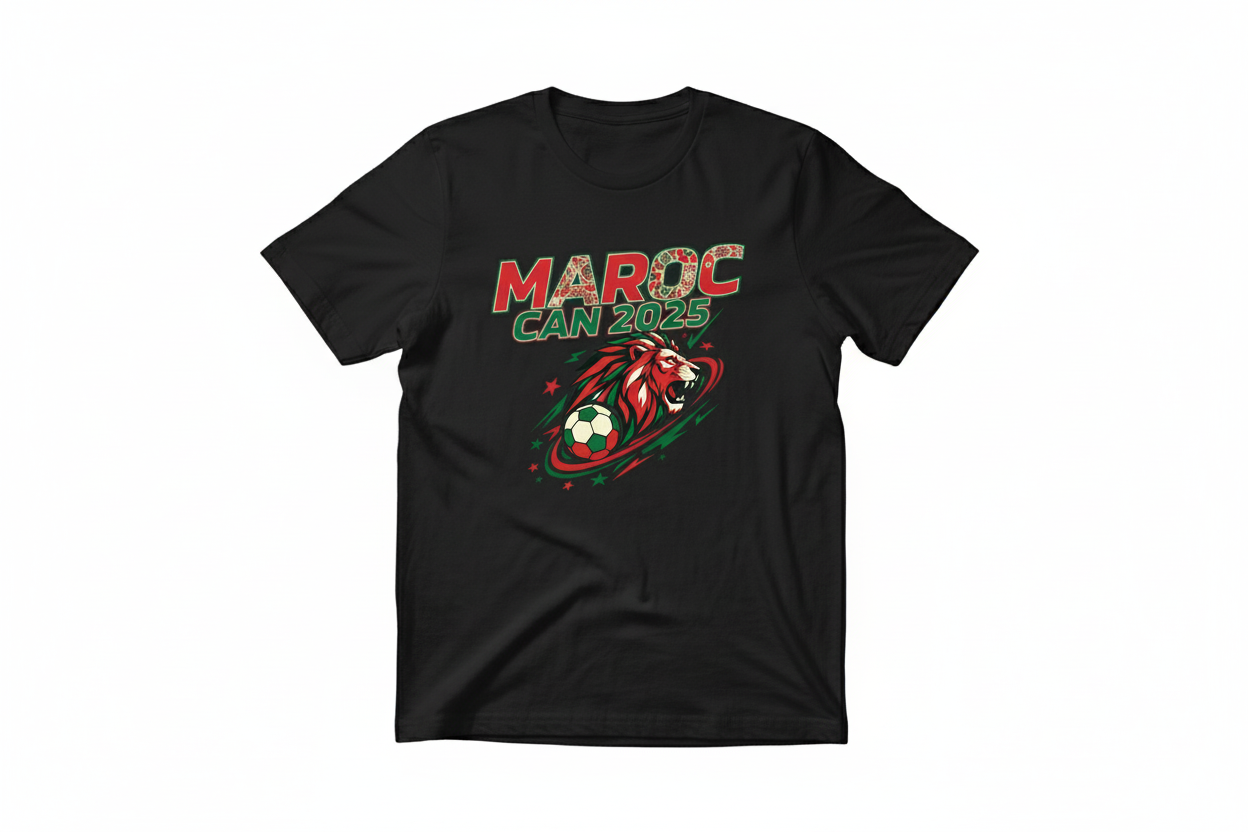 T-shirt noir Maroc CAN 2025